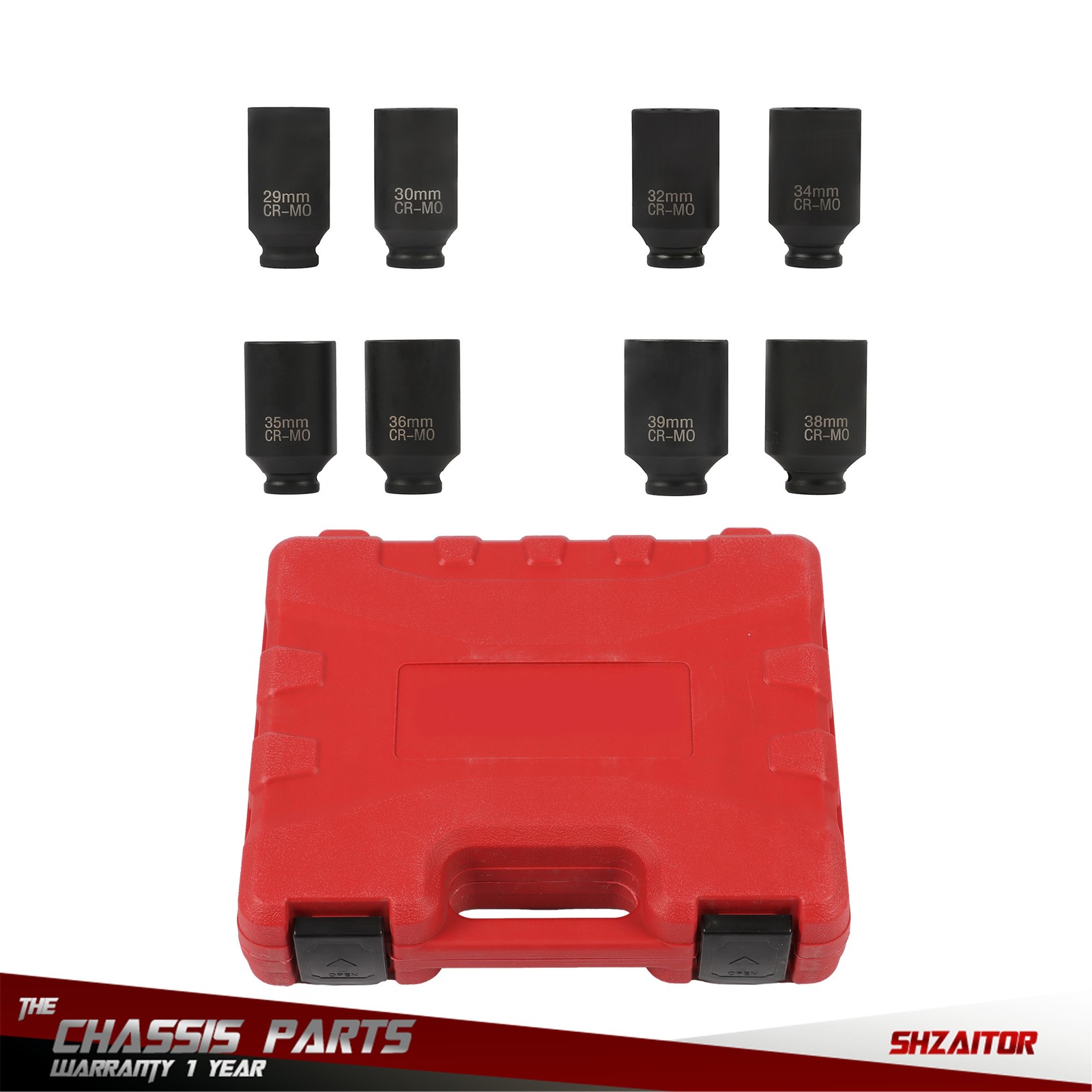 8Pcs Axle Nut Socket Set 12 Point 1/2″ Drive 29mm-39mm for Toyota BMW