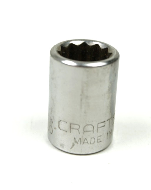 Craftsman -G- 7/16″ 12 Point Shallow Chrome Socket 3/8″ Drive 44332 USA