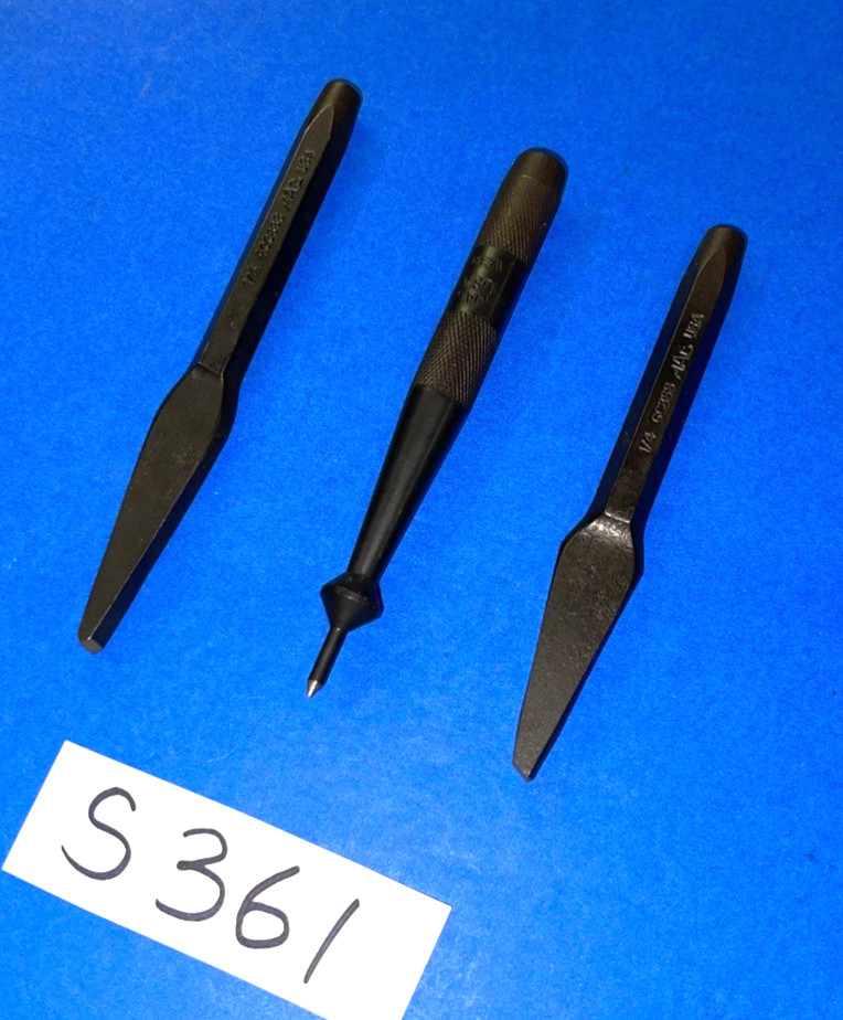 MAC TOOLS 3 PIECE CAPE & GOUGE POINT CHISELS & COUNTERSINK COMBINATION PUNCH