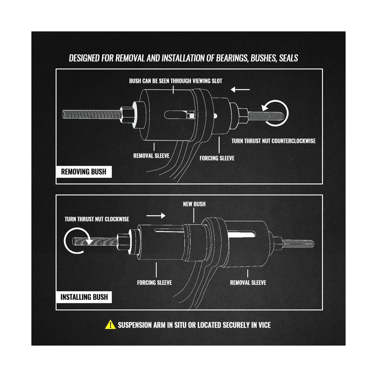 WINTOOLS 27 Pcs Universal Press & Pull Sleeve Kit Bush Bearing Removal Insert…