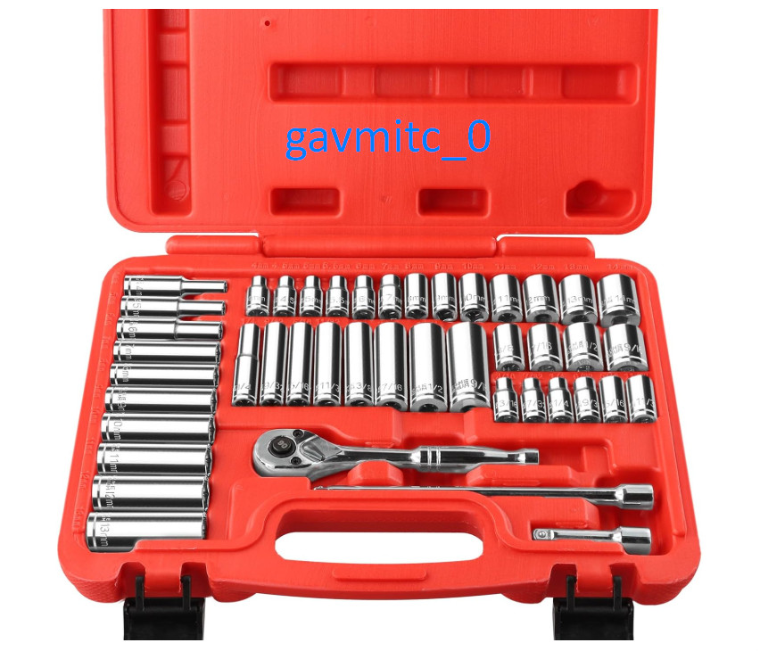 44-Piece 1/4 Inch Drive SAE (3/16 in – 9/16 in) & Metric (4 mm-14 mm) Socket Set