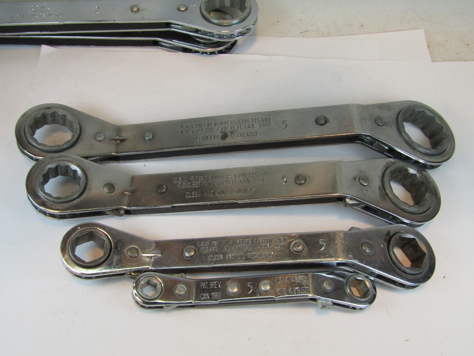 Mixed Set of 6 MAC Tools Ratcheting Box End Wrench – 4 Offset SAE
