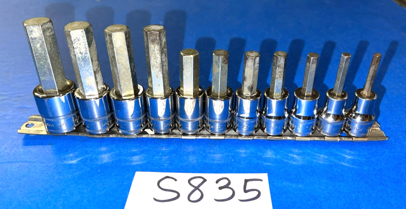 SNAP-ON TOOLS 11 PIECE 3/8 DRIVE METRIC HEX BIT SOCKET DRIVER SET 4MM TO 14MM