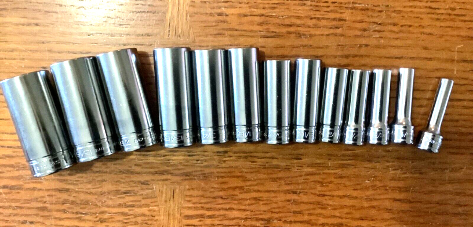 New Snap-on™ 3/8″ drive 1/4″ thru 1″ 6-point Deep Socket Set 213SFSY