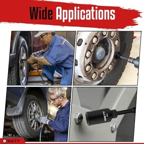1/2″ Drive Deep Large Impact Socket Set, 9-Piece Spindle Axle Nut Metric 6 Point