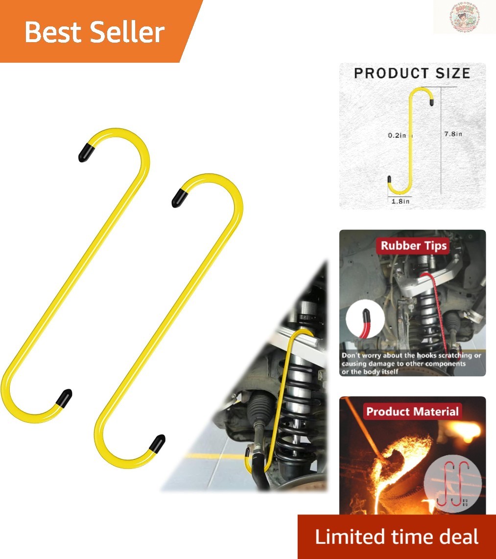 2PCS Durable Brake Caliper Hangers with Rubber Tips for Safe Vehicle Maintenance