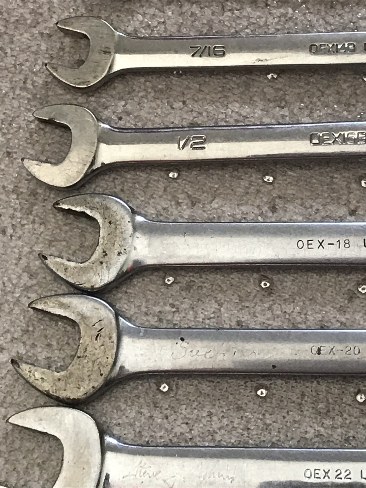 8 Pc Set Snap-on Tools SAE 12 Pt Standard Combination Wrenches OEX26-OEX110