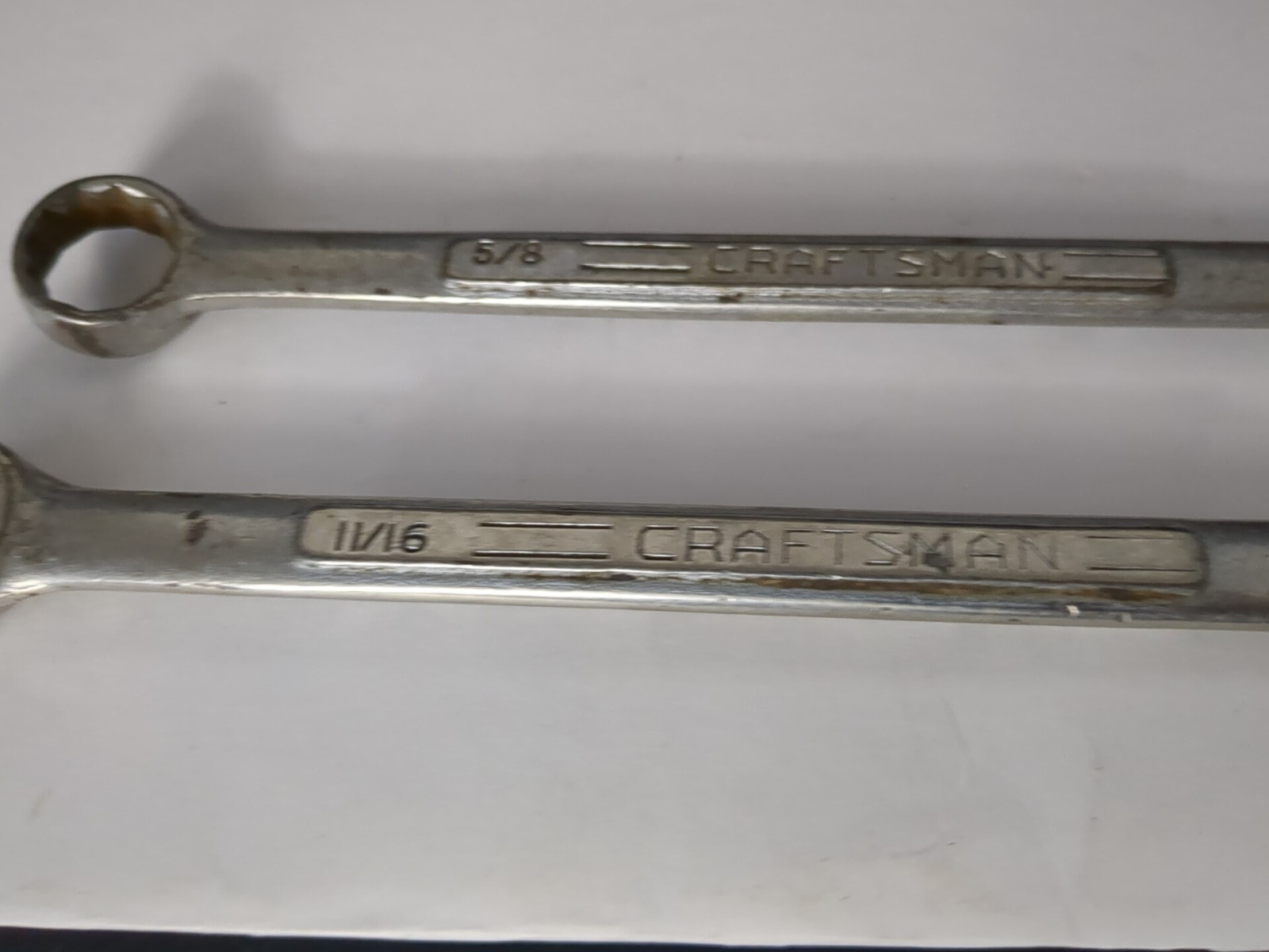 2 Vintage 7.5″ Craftsman Combination Wrench Set 1116″ & 5/8″ inch 12 pt USA