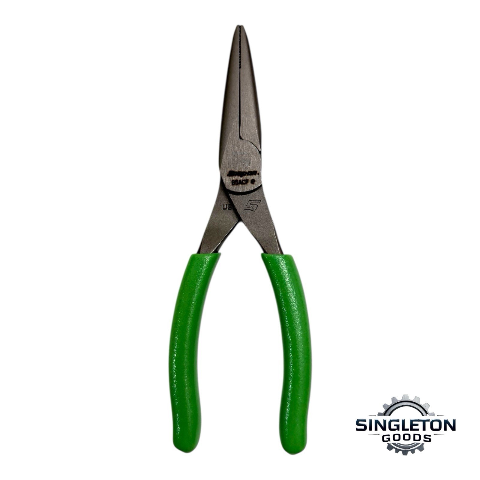 Snap-on Tools NEW 95ACFG 6″ GREEN Soft Grip Rounded Jaw Needle Nose Pliers USA