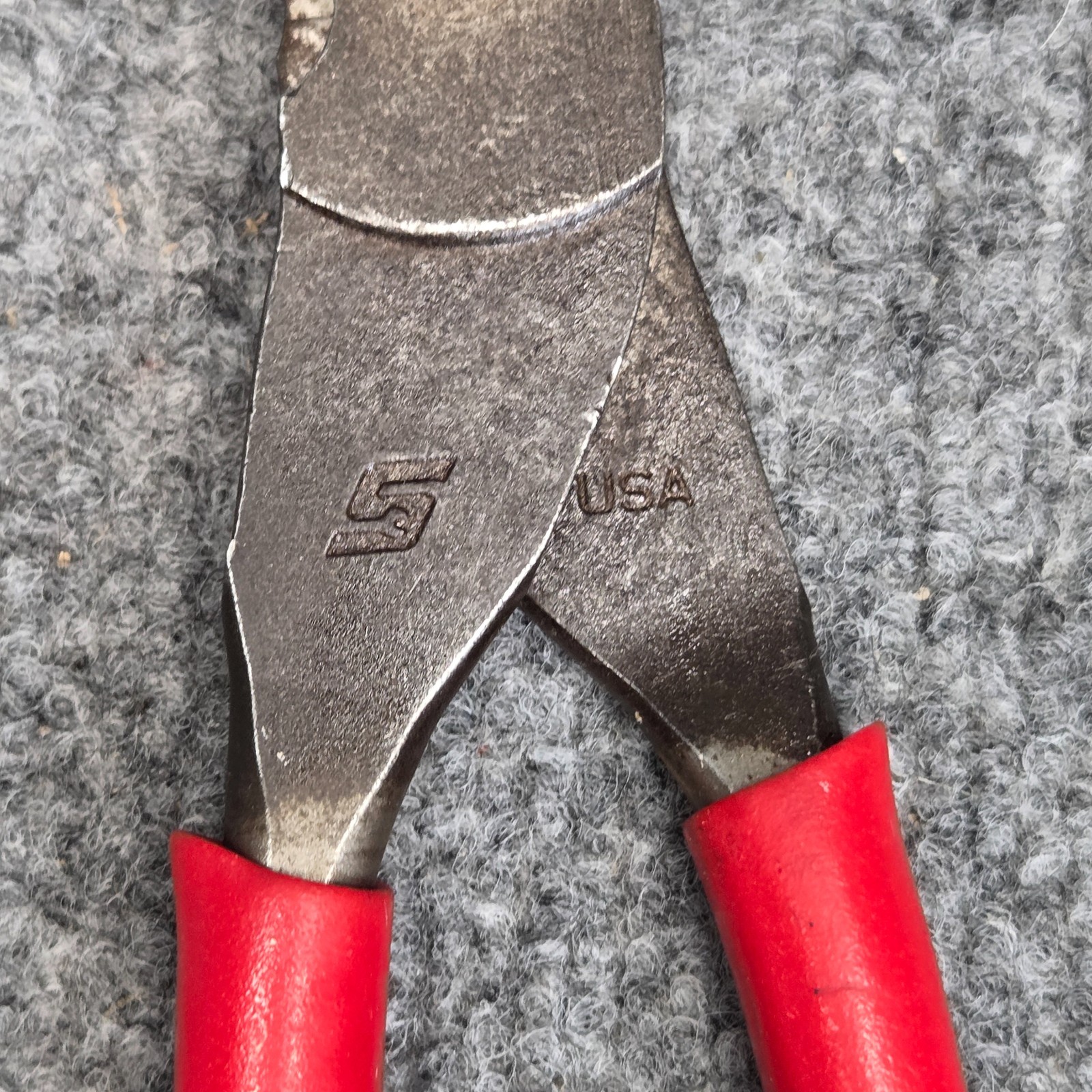 Snap on Tools USA 7” RED Soft Grip Vector Edge Diagonal Cutter Pliers 87ACF NICE