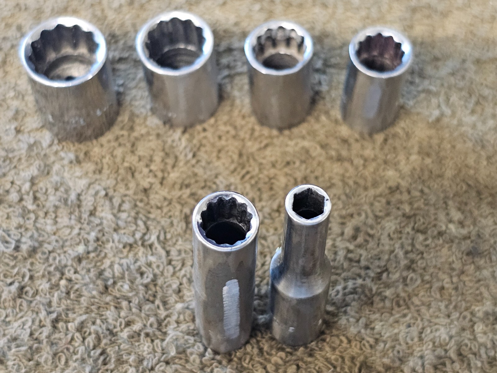 6 Bonney VL V Socket 1/4″ Drive 1/2 7/16 3/8 11/32 9/32 3/16″ Sae Set
