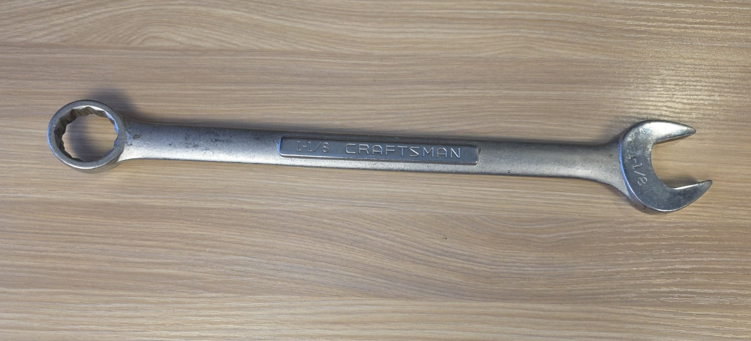 Craftsman V 44707 1-1/8 in SAE Combination Wrench 12 Pt Forged USA Vintage 15″
