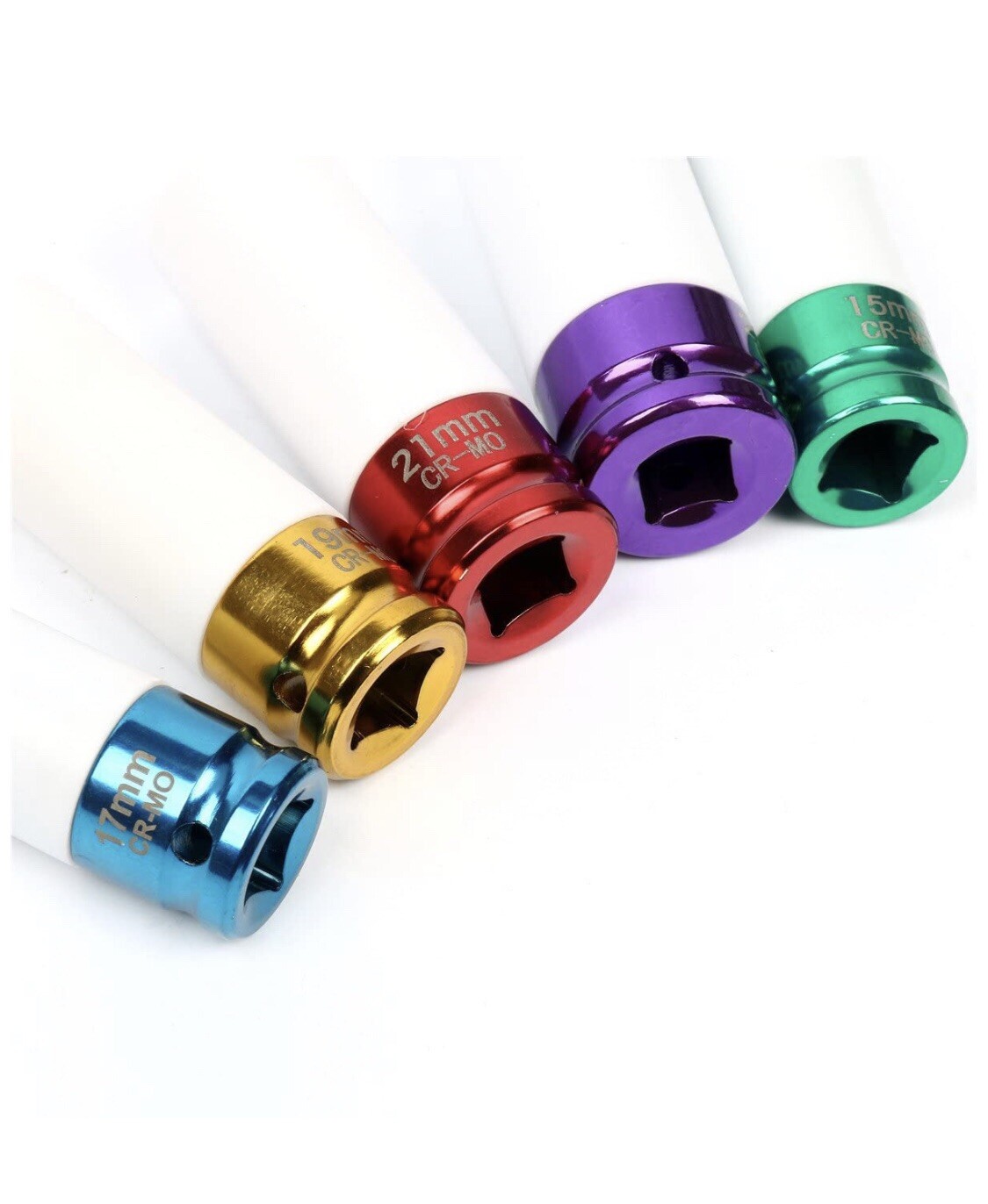 8MILELAKE 5pcs Impact Drive Lug Nut Socket 1/2” Drive Thin Wall See Descript