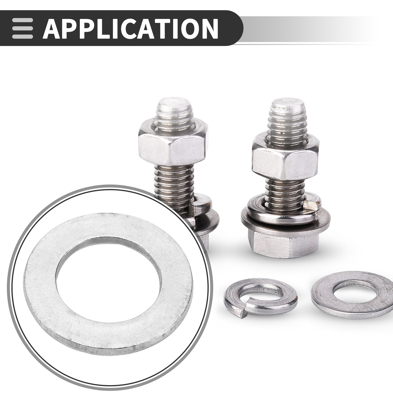 Flat washer 23x39x3mm, stainless steel, silver, 10pcs, for universal cars