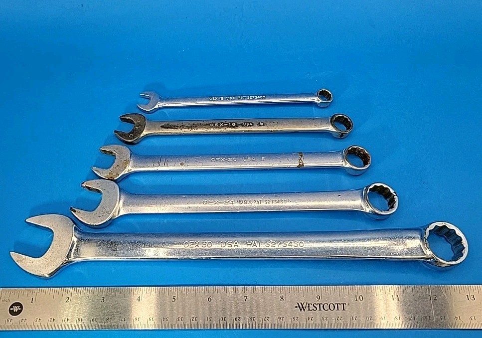 Snap-on Tools Combination Wrench Set 3/8″ to 15/16″ OEX Ser 12 Pt 5 Pcs S-12-1