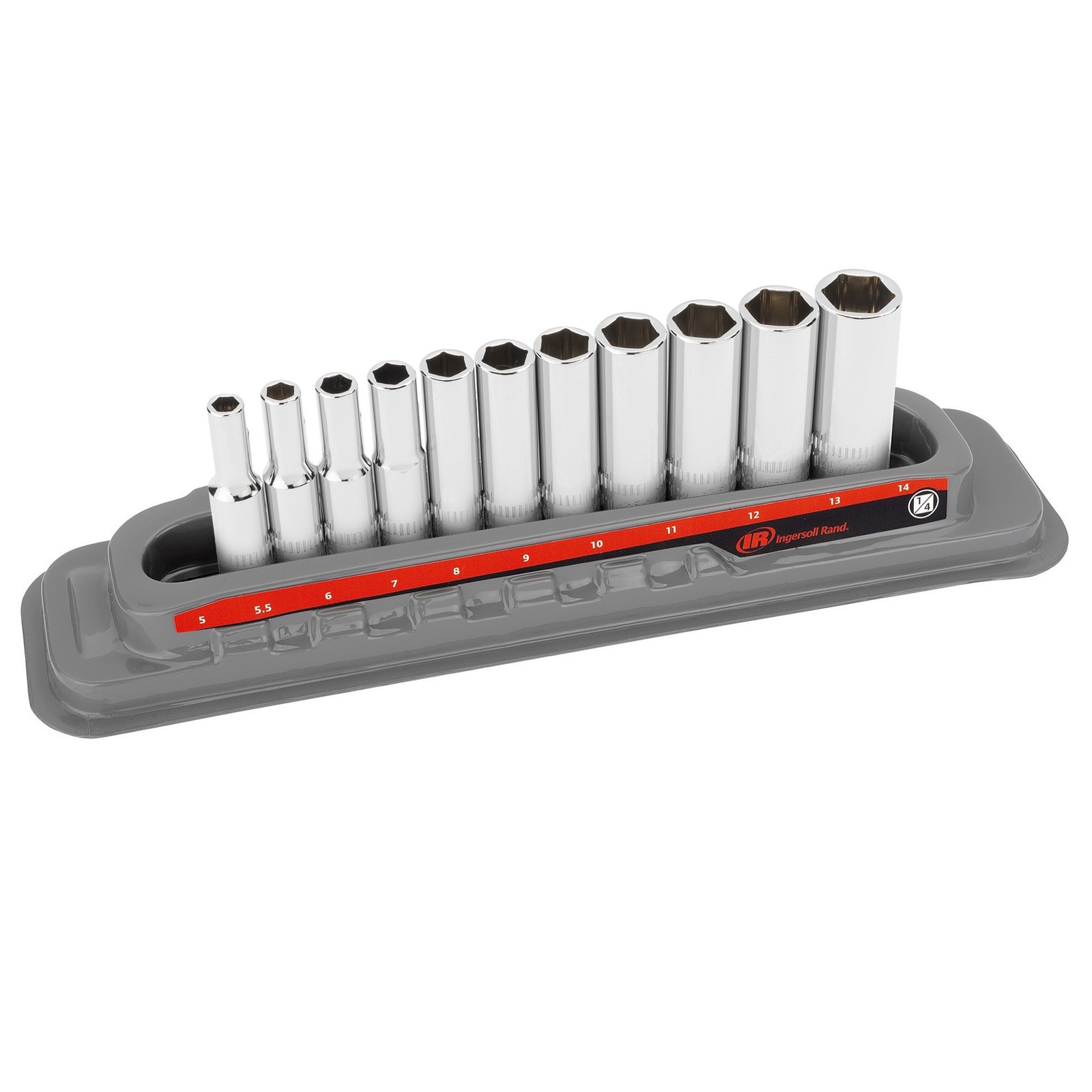 Ingersoll Rand 11 Piece 1/4 Inch Drive Metric 6 Point Deep Socket Set – 752045X