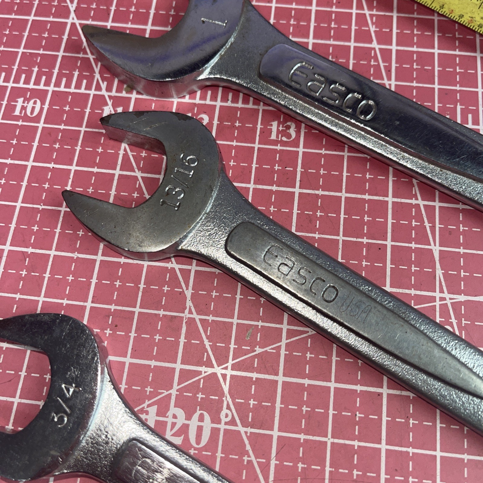 Easco USA 3 Piece SAE Open End Wrench Set 5/8 In – 1 In Vintage 5/8” – 1” 61132
