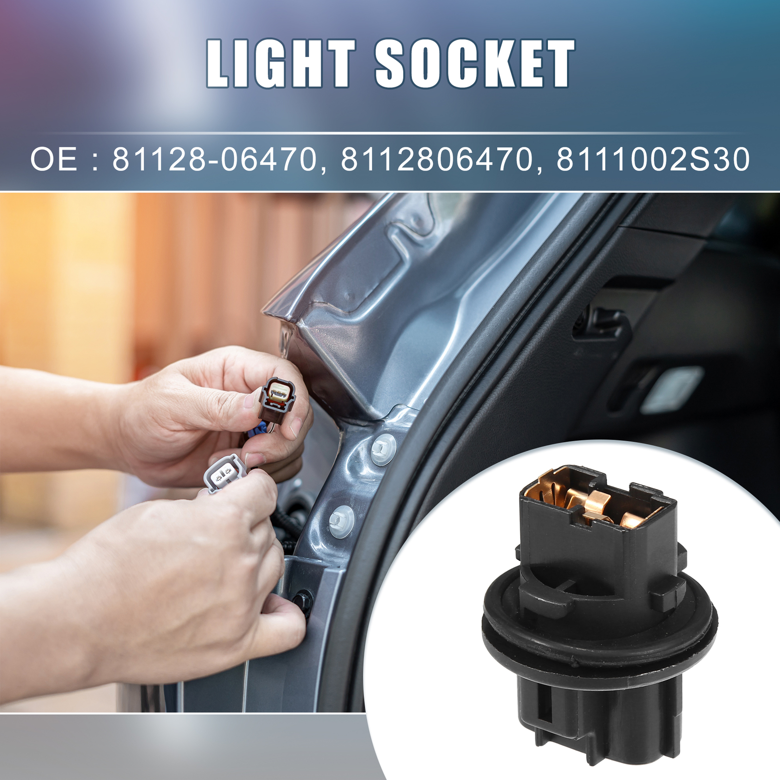 2pcs Front Turn Signal Light Lamp Bulb Holder 81128-06470 for Toyota Camry 2012+