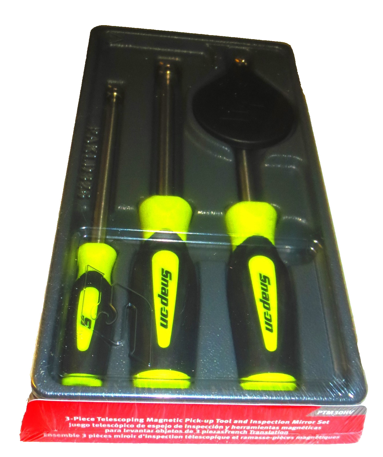 *NEW* Snap-on Tools PTM30HV 3 pcs *HI-VIZ* Magnetic Pick-up Tool & Mirror Set