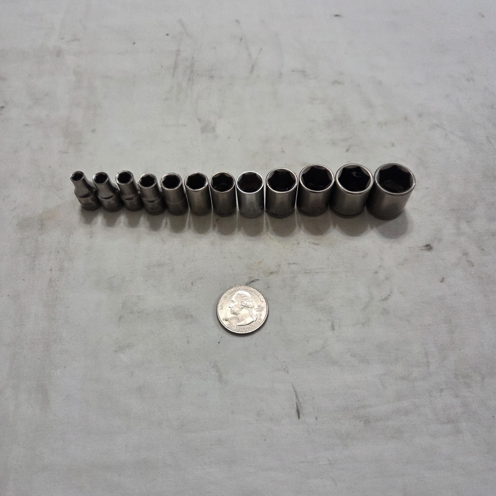 Craftsman 11pc Metric 4mm-14mm 6Pt Shallow Socket Set 1/4″ Drive G2,V Series USA