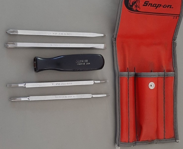 Snap-on 5Pc Reversible Interchangeable Blade Screwdriver Set SSDD42 C5 Pouch 628