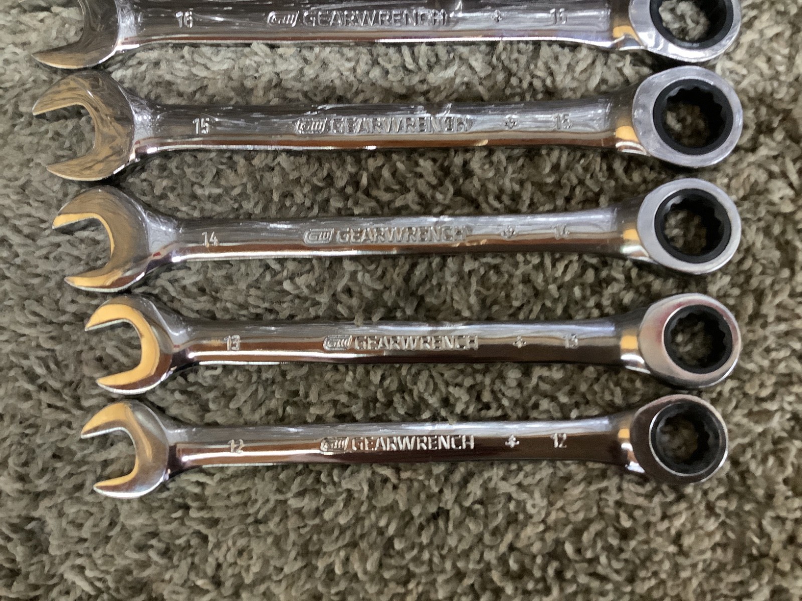 Gearwrench 7 pc 12pt Metric Box End Ratcheting Wrench Set 12mm-18mm