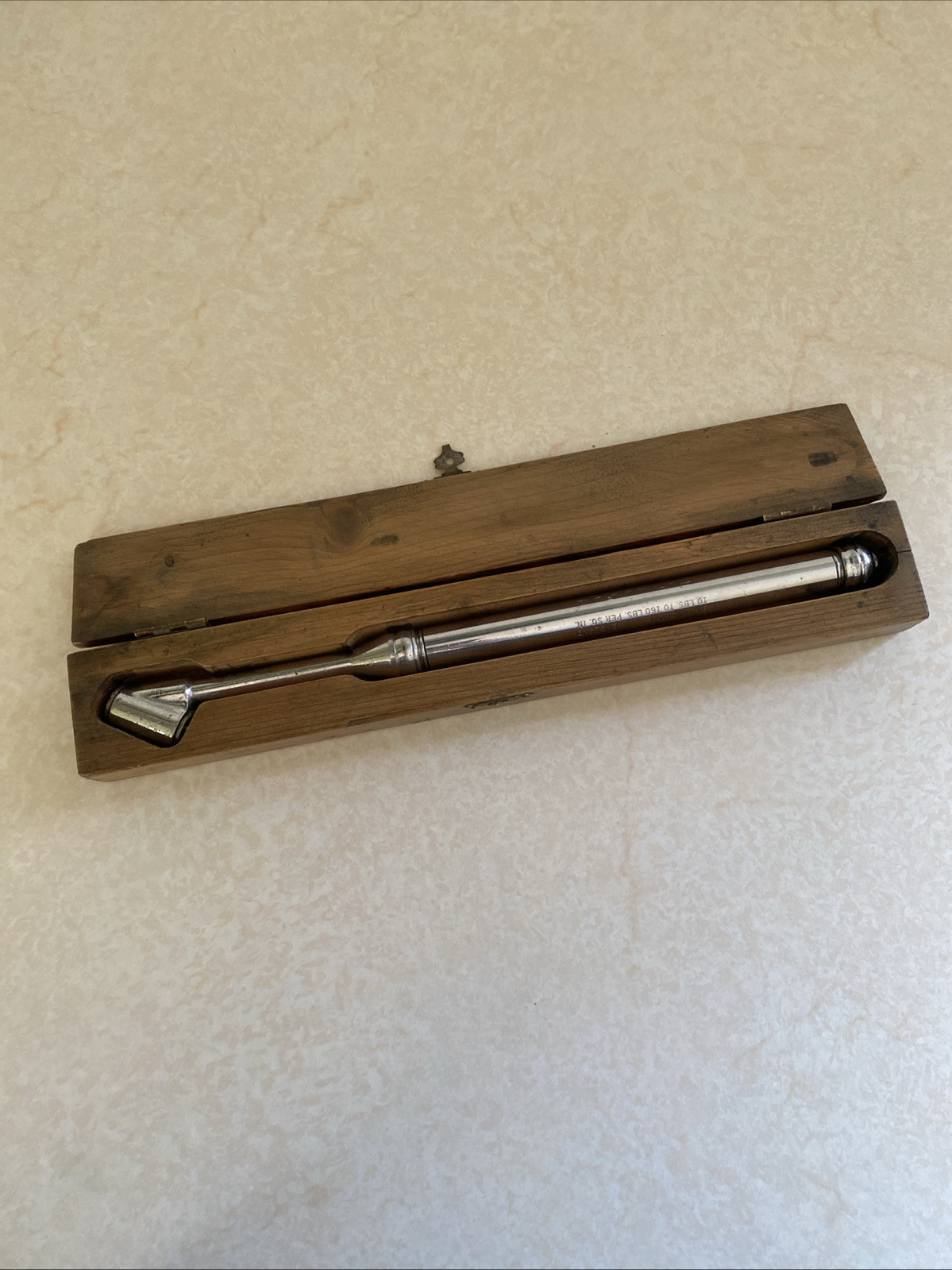 Schrader Service Tyre Gauge In Original Wooden Case Vintage Tool Classic Car