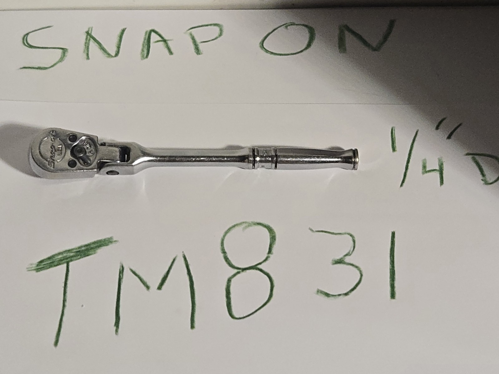 Snap On 1/4″ Drive Flex Head Ratchet – TM831 Used – See Photos