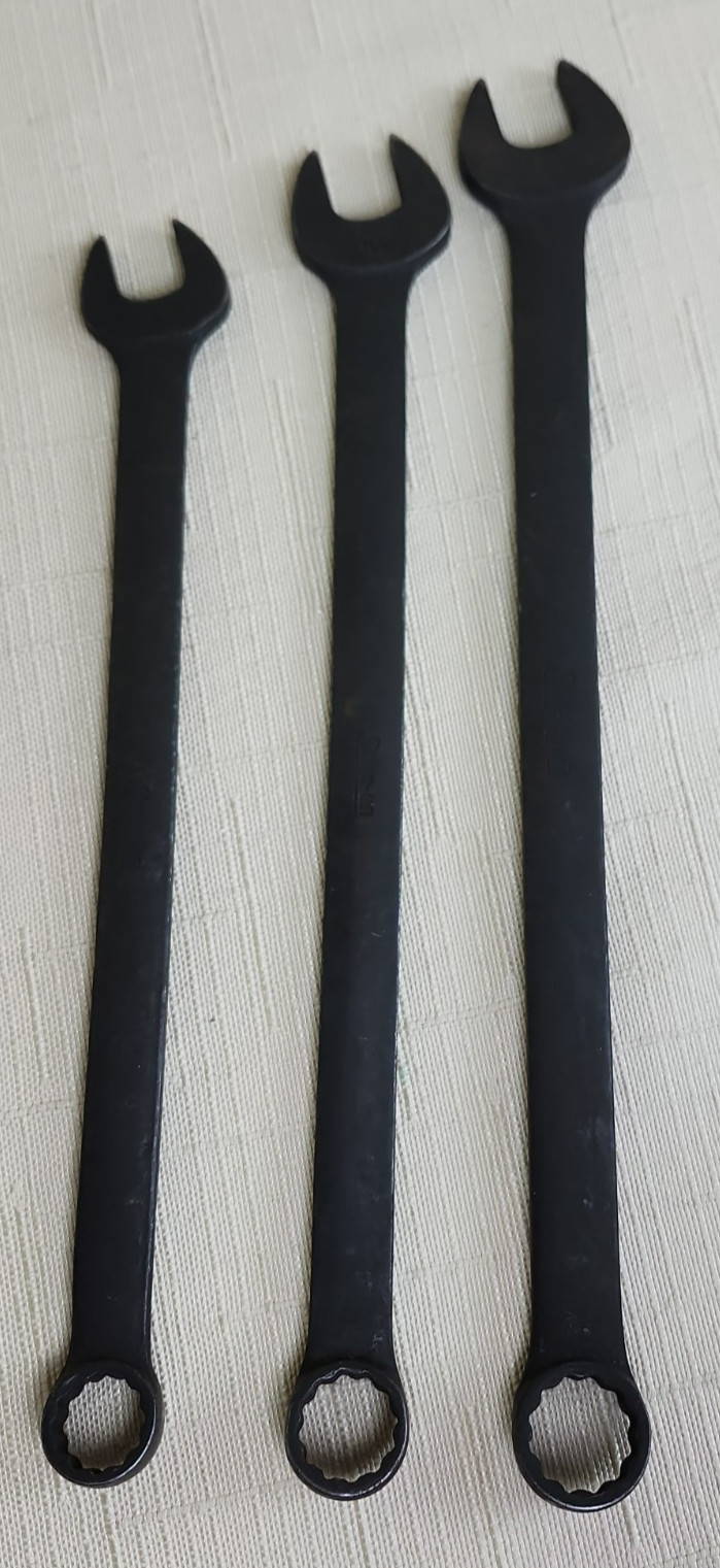 Snap-on OEXL Long Combination Wrench Set 5/8 11/16 3/4 Black Industrial Finish