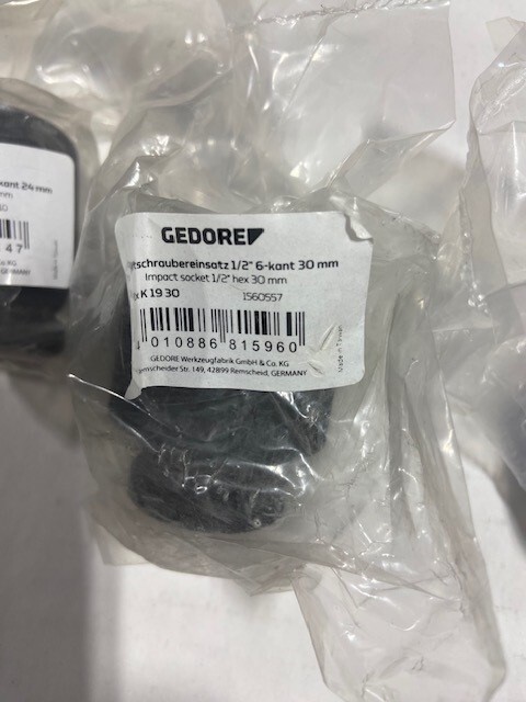 Gedore 14 piece Impact Socket Set 1/2″ Drive, Metric Plus Canvas Bag- NEW