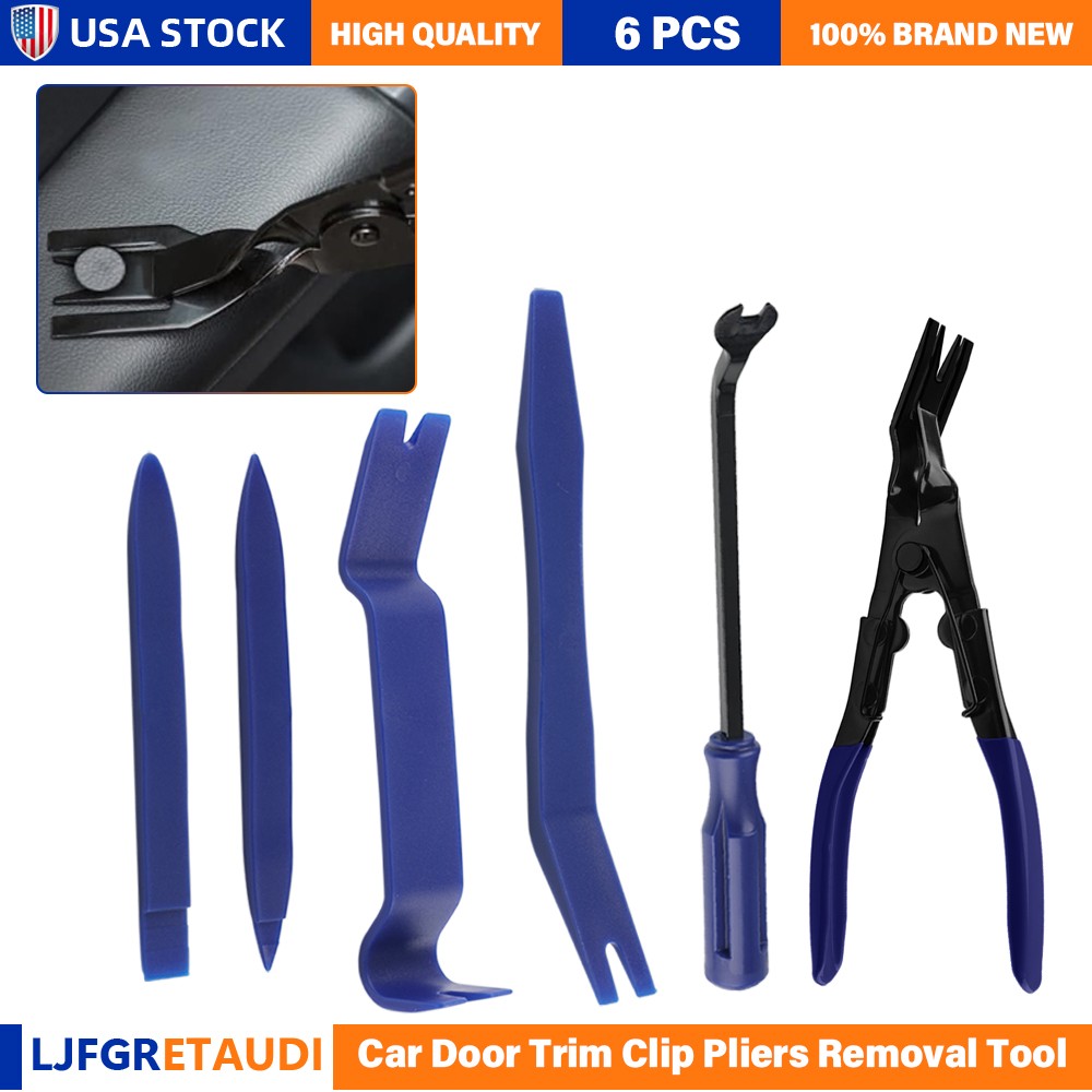 6PCS Automotive Trim Removal Tools Door Dismantle Fastener Headlight Pliers Set