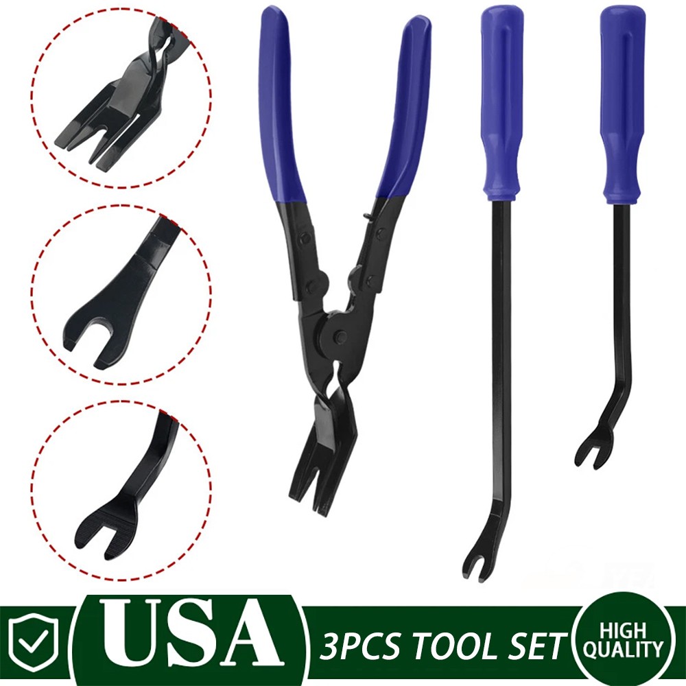 3PCS Auto Trim Clip Remover Tool Removal Pliers Fastener Door Panel Retainer Set