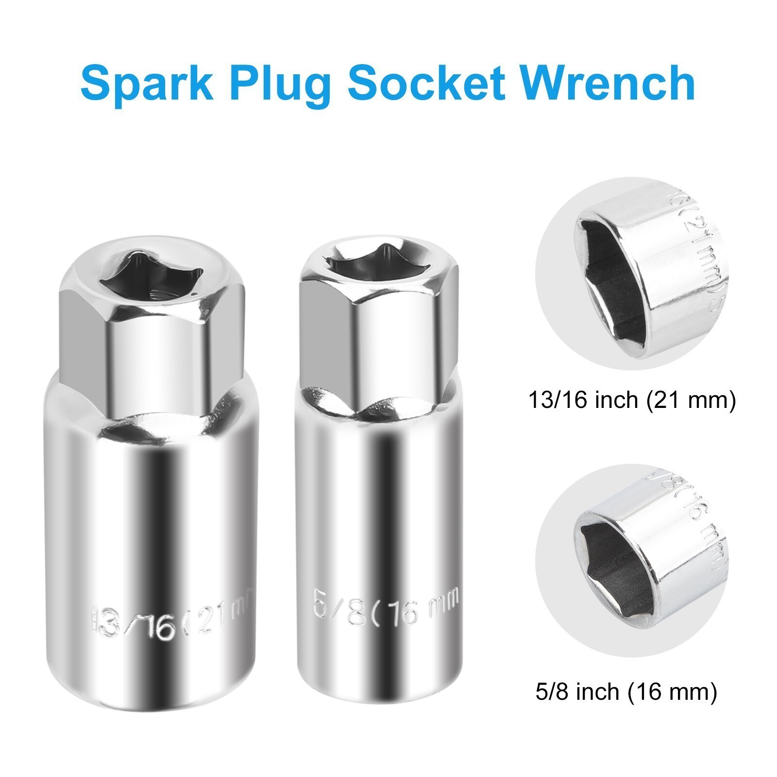 3Pcs Spark Plug Socket Wrench T-Handle Swivel Remover Installer Tool 5/8″&13/16″
