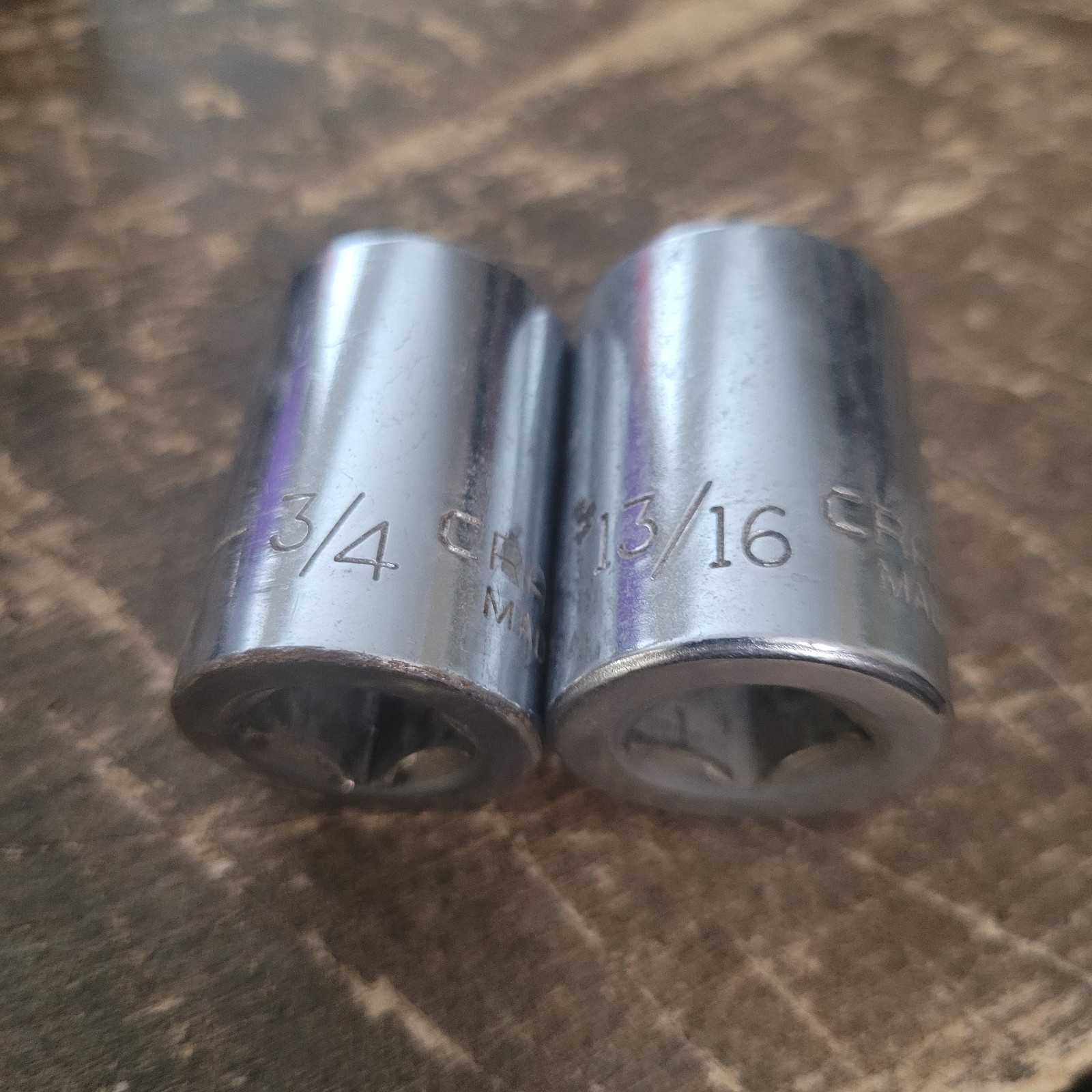 Vtg Craftsman 9pc 1/2″ Drive SAE 12 PT Shallow Sockets & Swivel Extension V VV