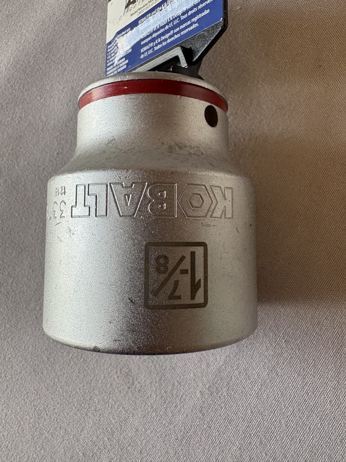 KOBALT 1-7/8 in. 12 Point Socket 3/4 in. Drive New Tools #0337863