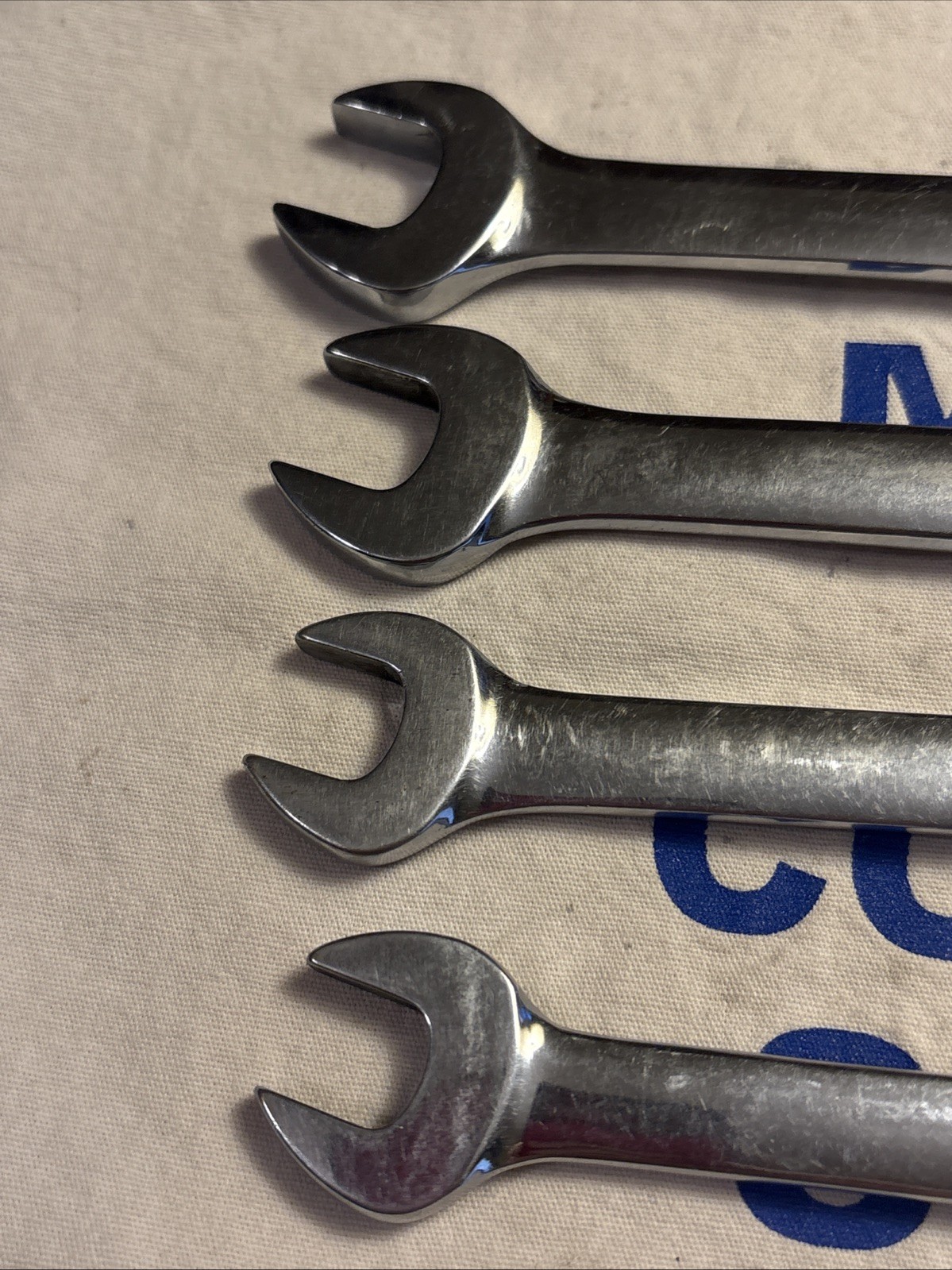 Snap-on 12 13 14 15MM Metric 12pt Swivel Flex Head/Open End Combo Wrench Set
