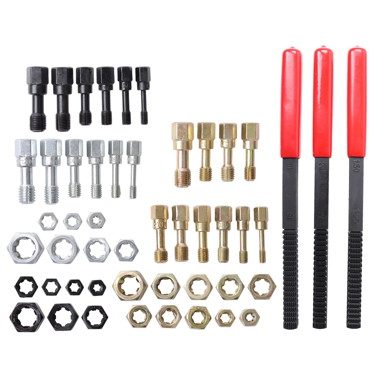 Thread Repair Chaser Set and Metric Thread Rethreading Repair Kit 49 Pcs