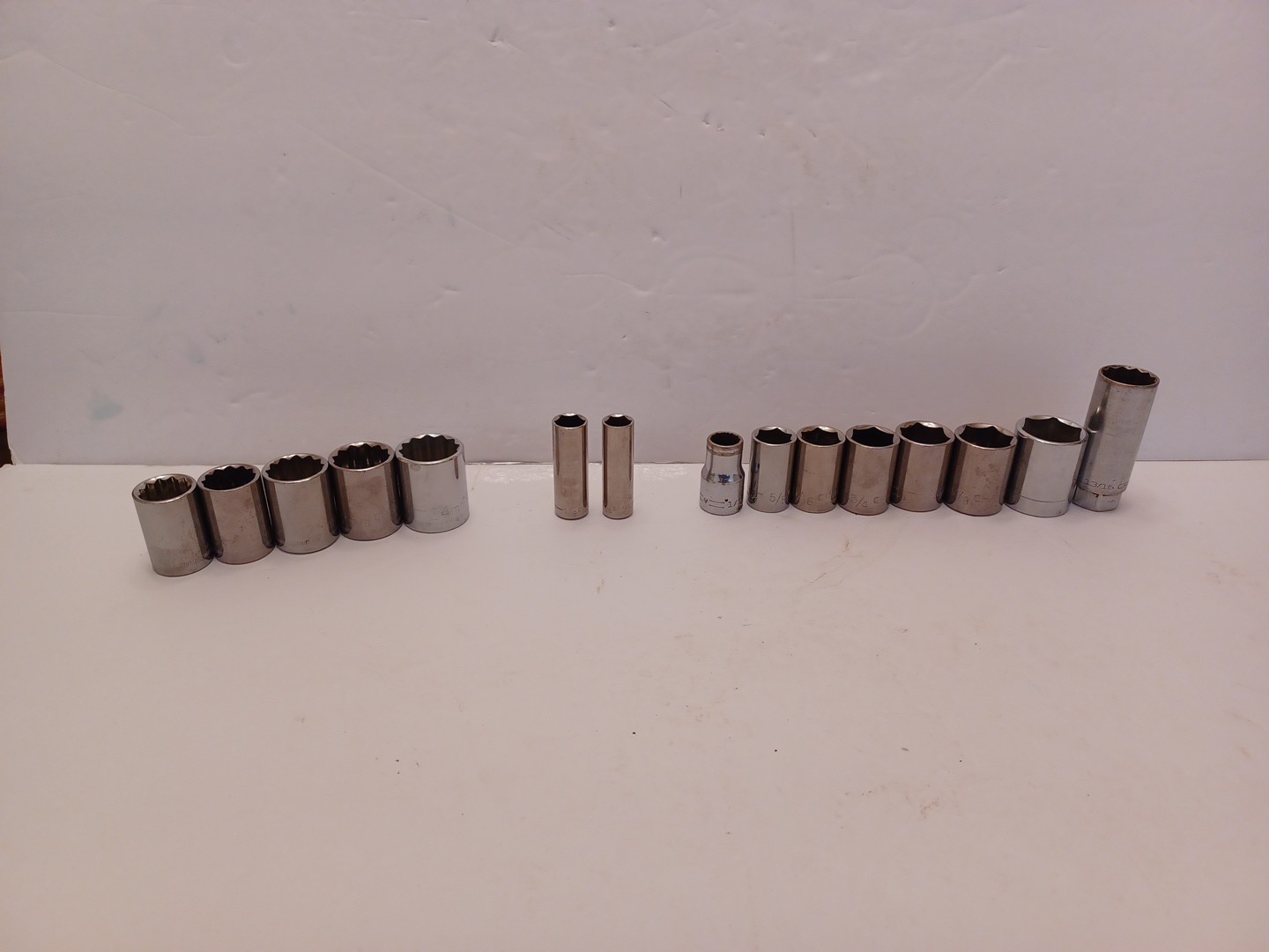 Craftsman Socket 15 Pcs 13-1/2″Drive Asst SAE Size/5-Metric 1/2″/2-3/8″FREE SHIP