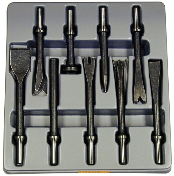 ATD 9pc Air Hammer Chisel/ punch/ Cutter Bit Set with .401″ Shank #5730
