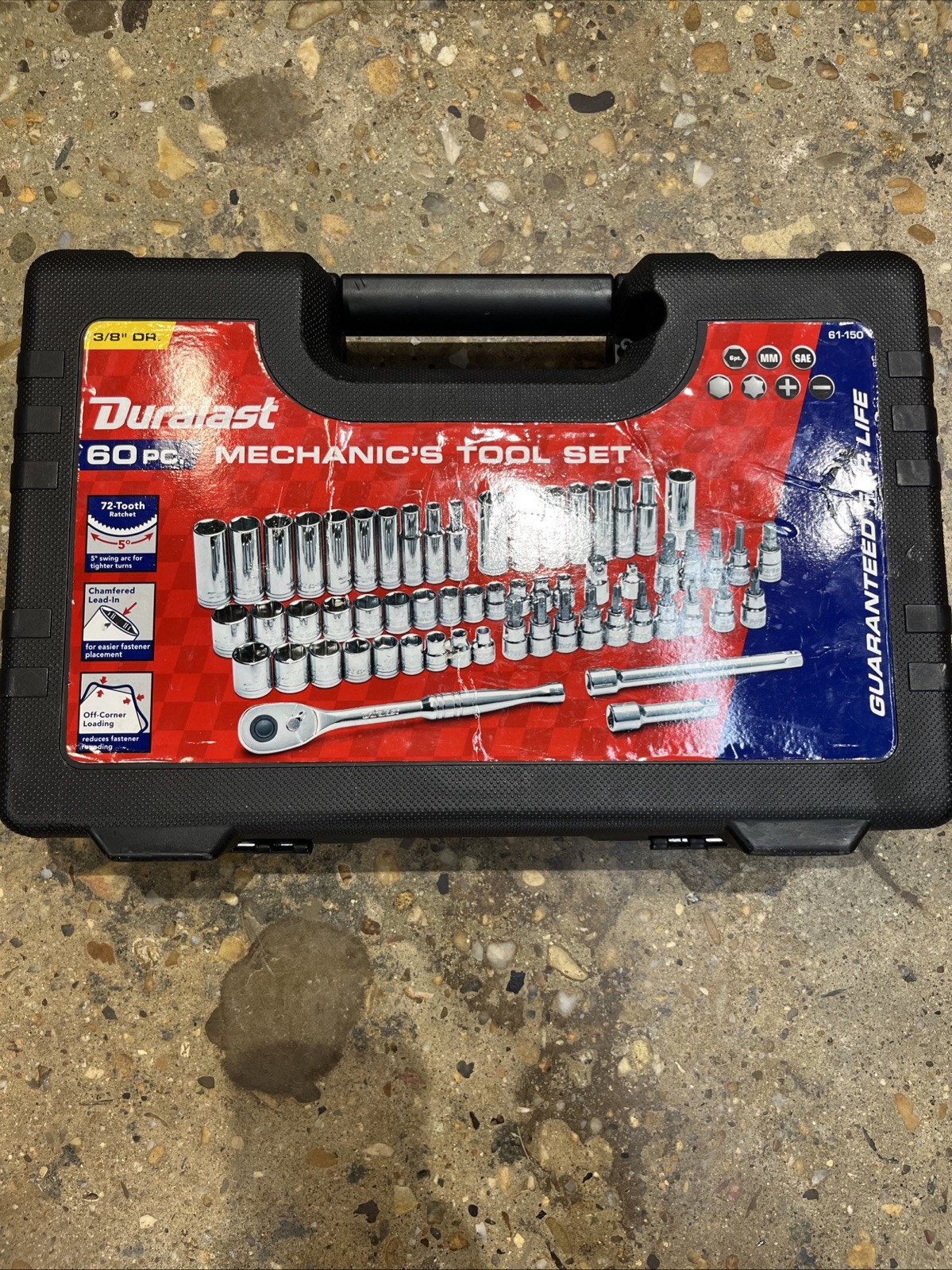 Duralast 1/4in Drive Ratchet and Socket Mechanic’s Tool Set – 60 Piece 61-251