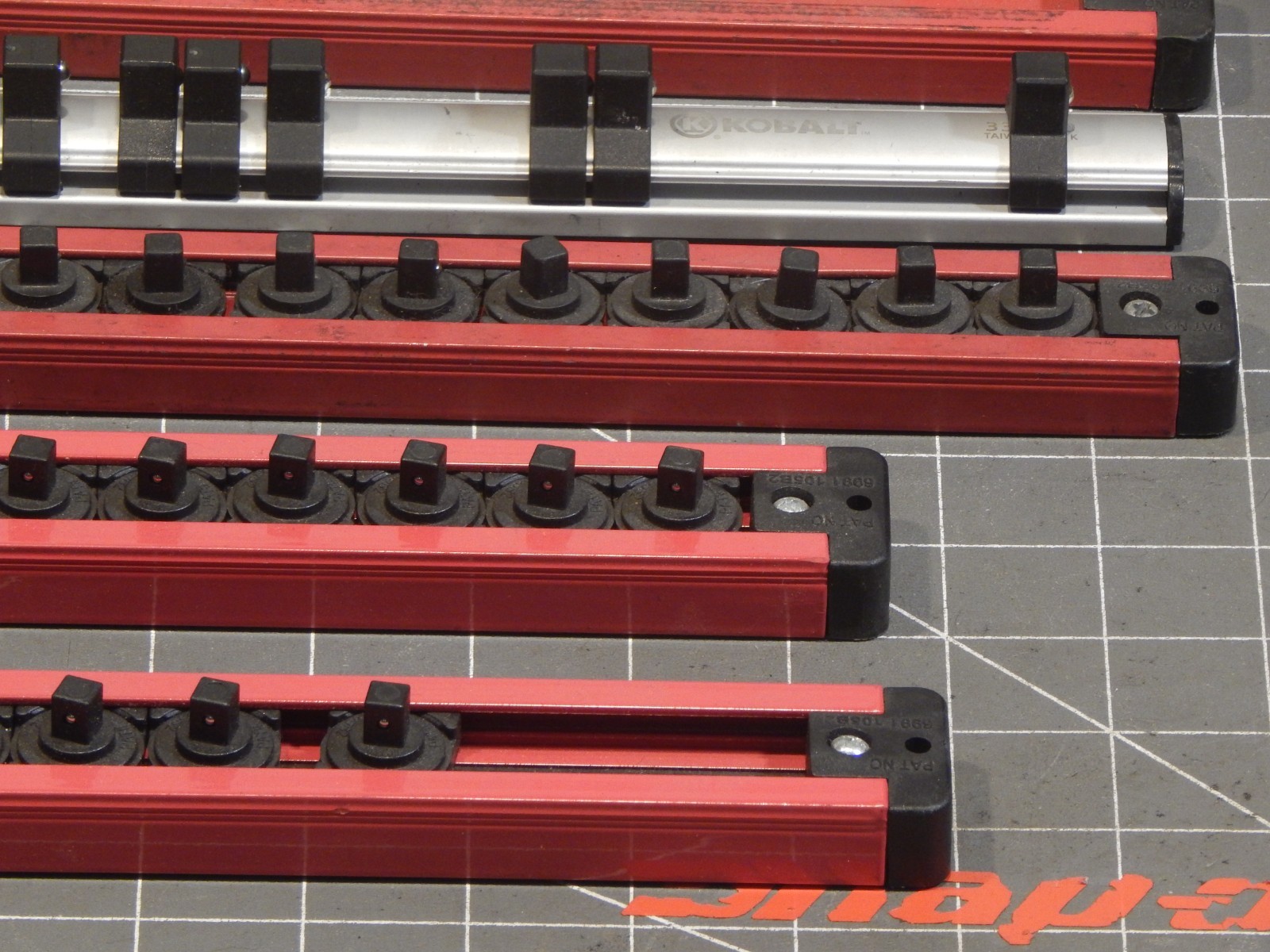 6Pc Set Lot Metal Magnetic Socket Rail Holder Organizer 1/4″ 3/8″ 1/2″ Drive Dr