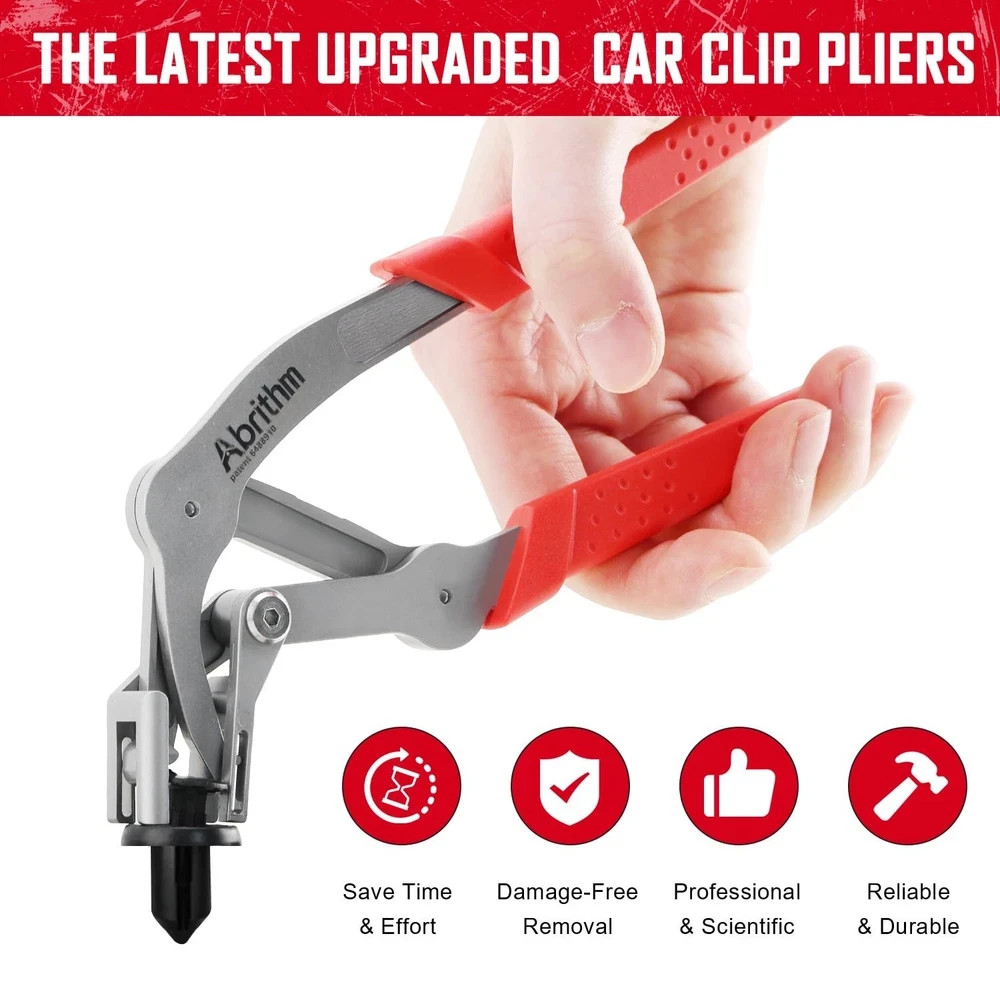 Car Clip Pliers Professional Plastic Fastener Removal Tool Red Panel Removing