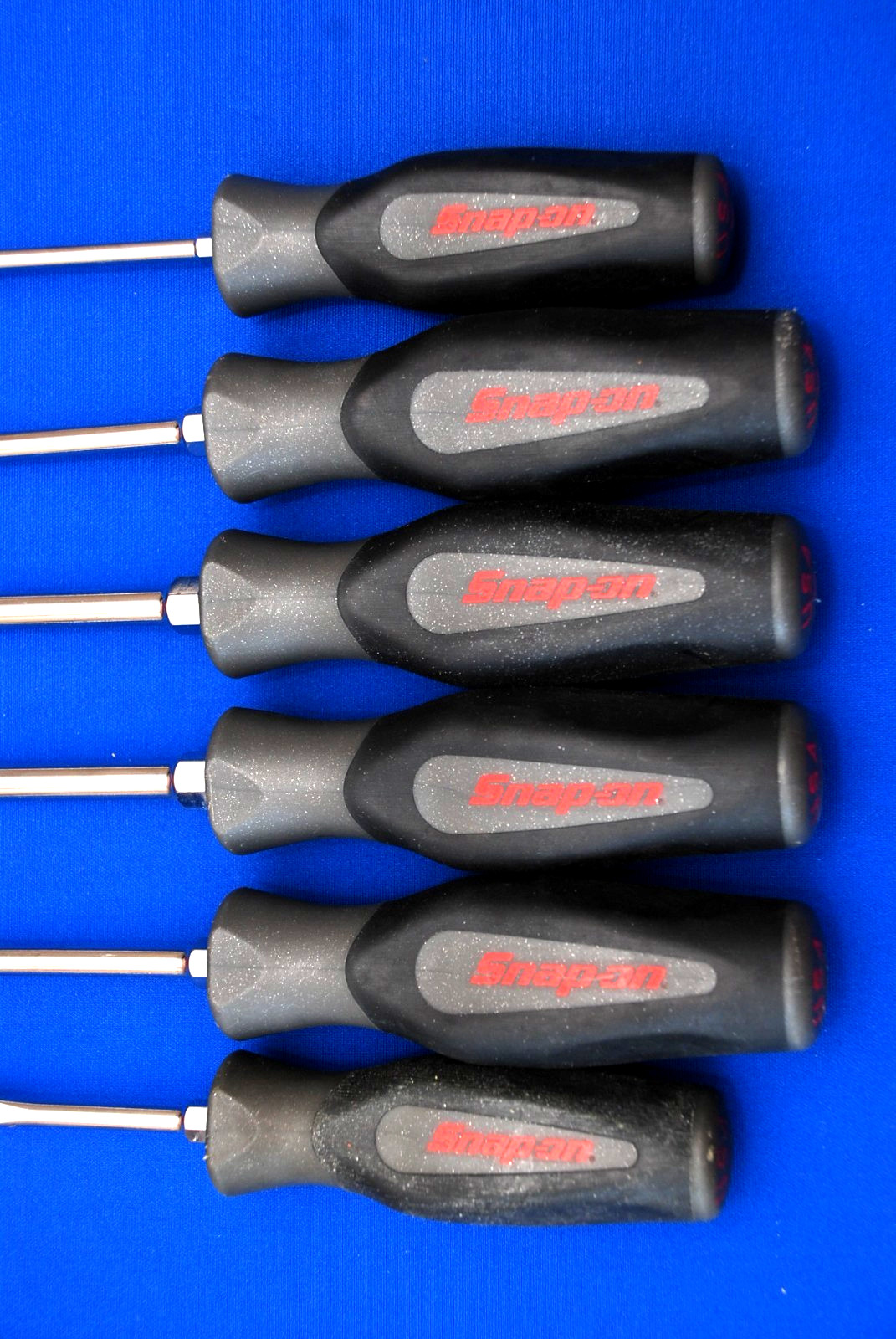Snap-on Excellent 6 Pc Dark Titanium Combo Instinct Soft Grip Screwdriver Set