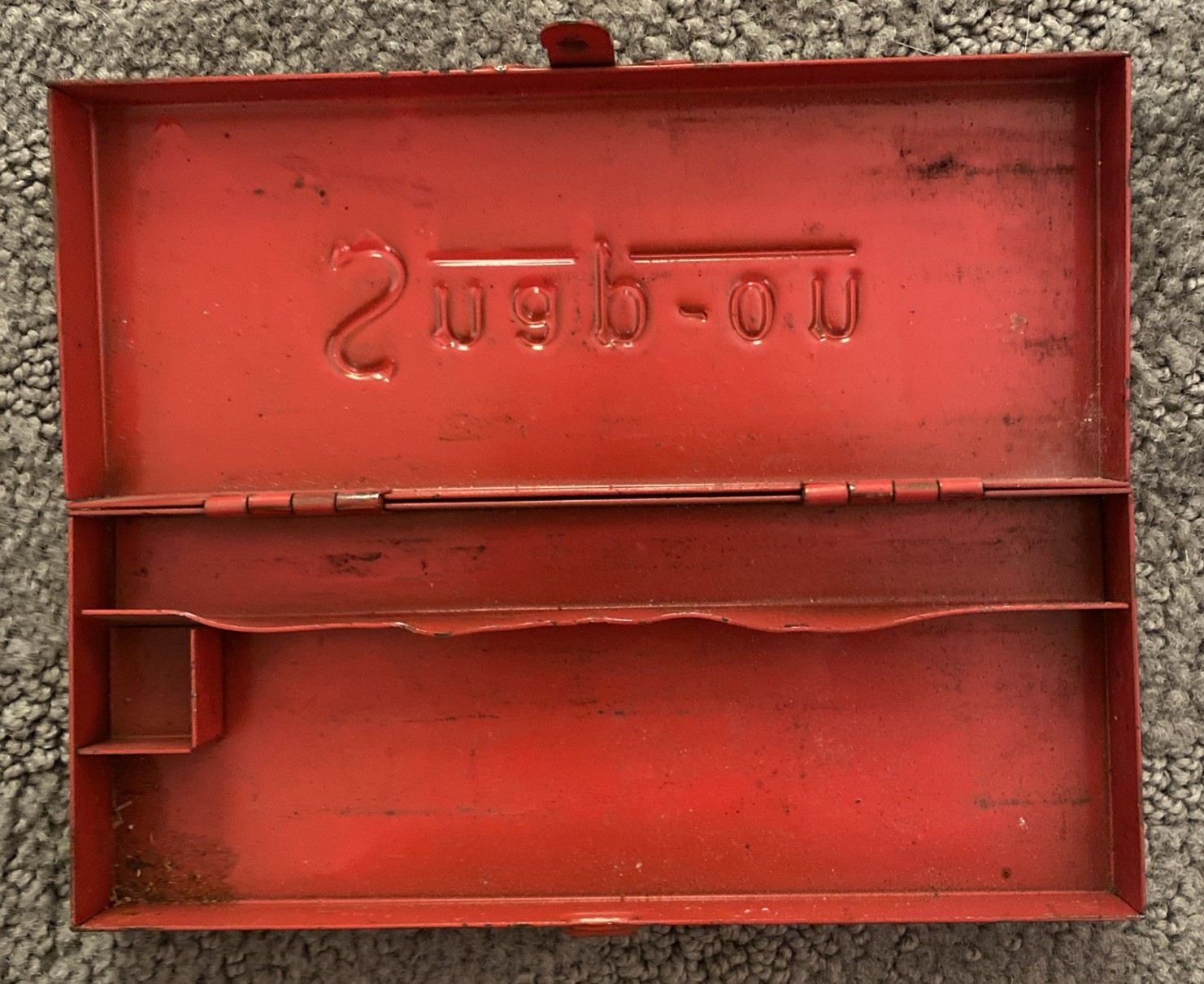 Vintage Snap On Tool Box Red Small Socket Rare Antique Early Font Free Ship!