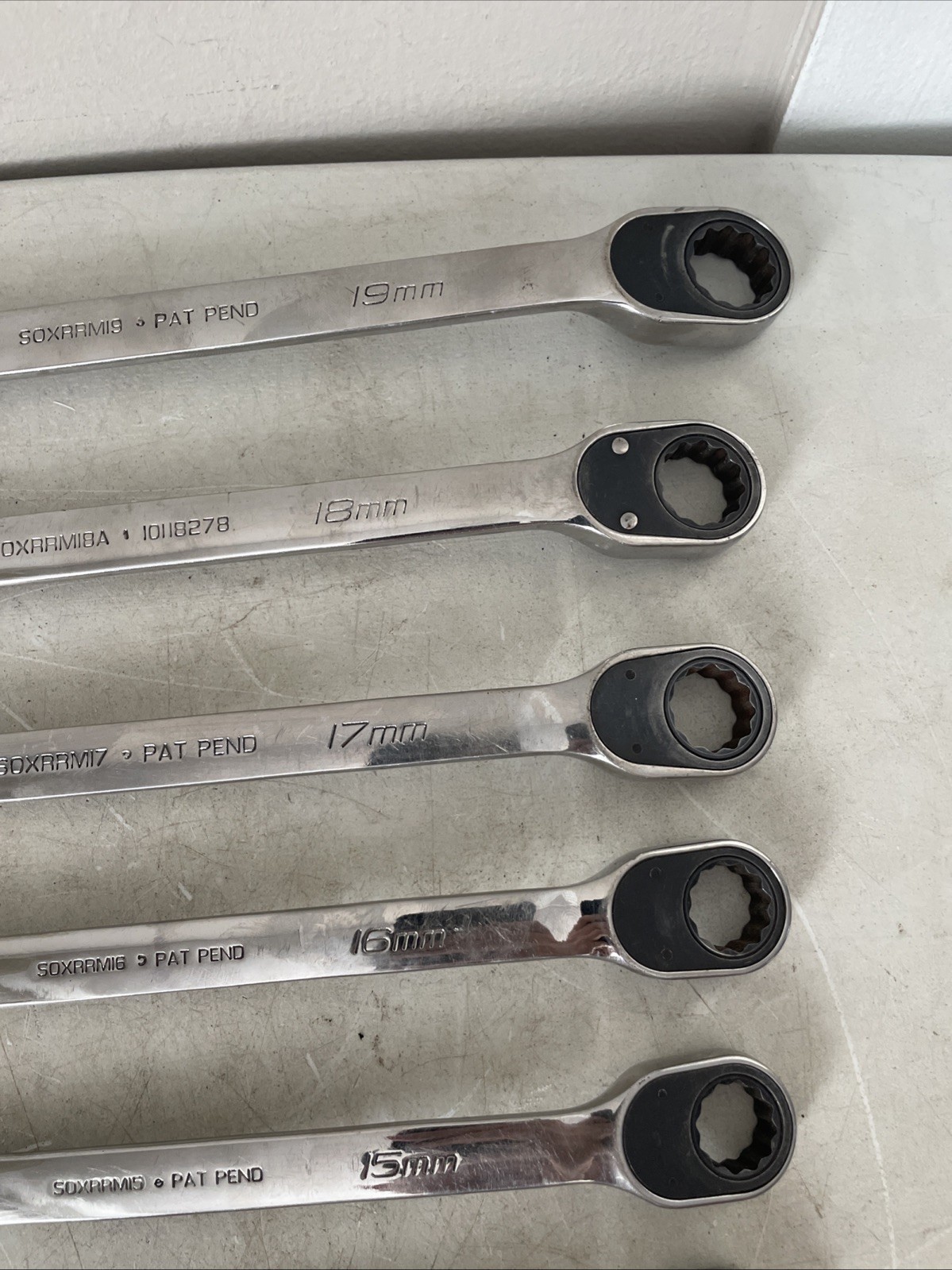Snap on SOXRRM710A 10 pc METRIC Ratcheting Combination Wrench Set 10 – 19mm