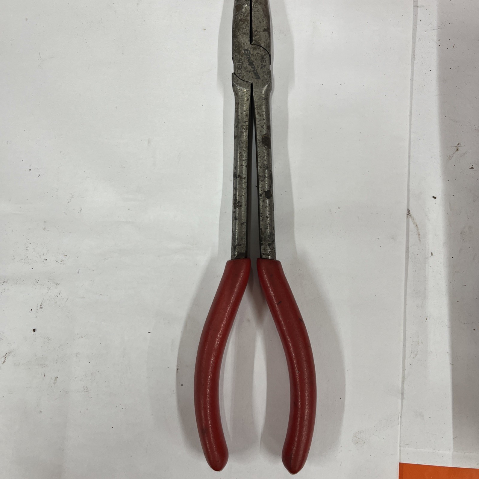 Snap On 911BCP 11″ Red Rubber Handle Needle Nose Pliers USA BIN OBO