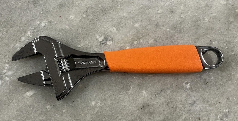 NEW Snap-On Orange 8» SLIM ADJUSTABLE WRENCH Smooth Jaw ADHWS8O