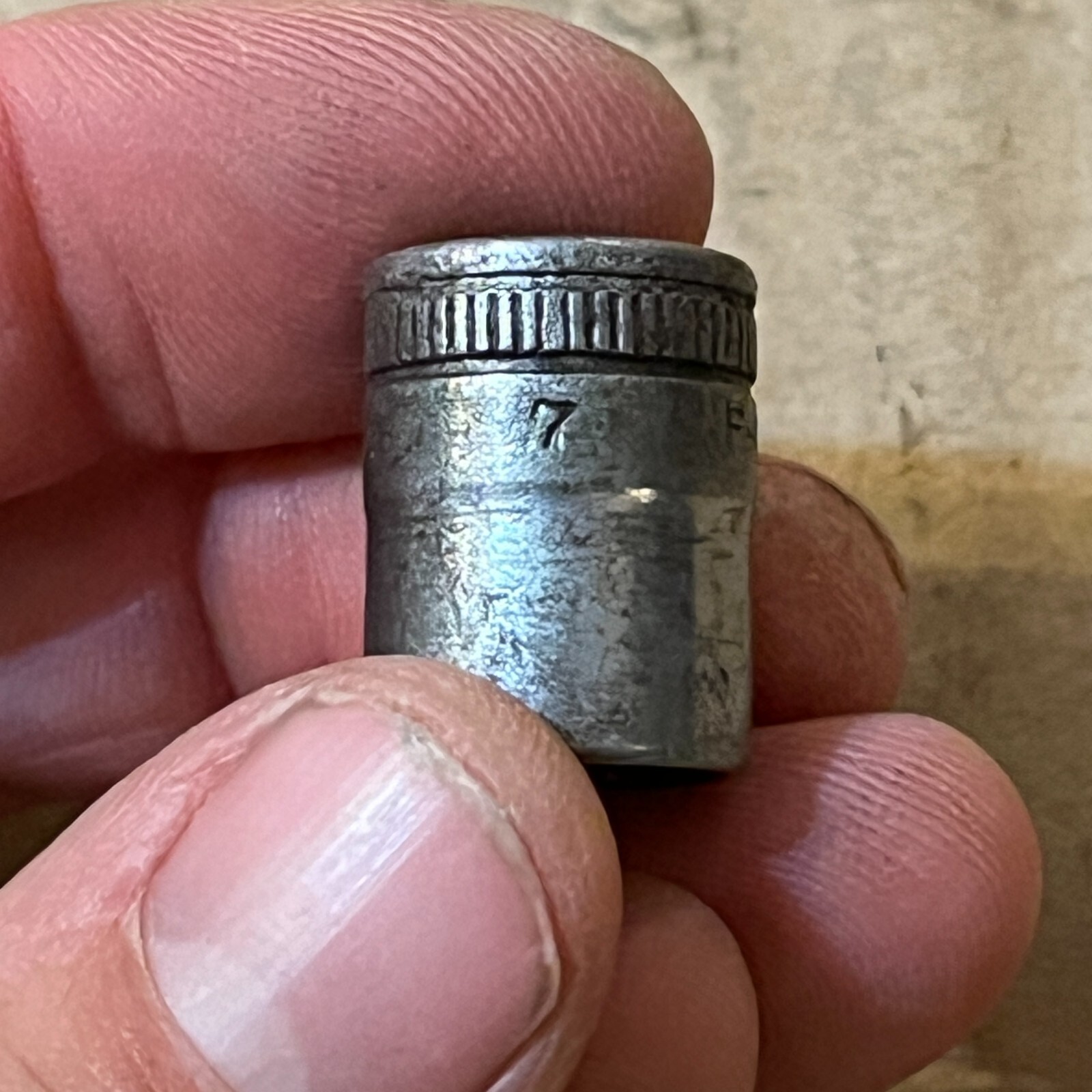 Vintage Snap On F-140 7/16″ Socket 12 Point 3/8″ Drive – Old