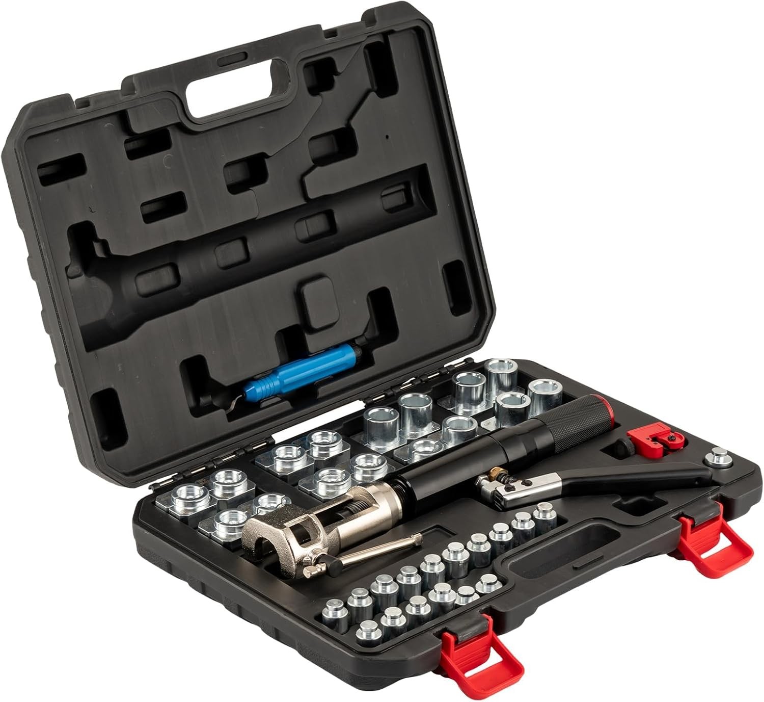33PCS Hydraulic Flaring Tool Kit 45° Double Flaring Tool for 3/16″ to 1/2″ Tube