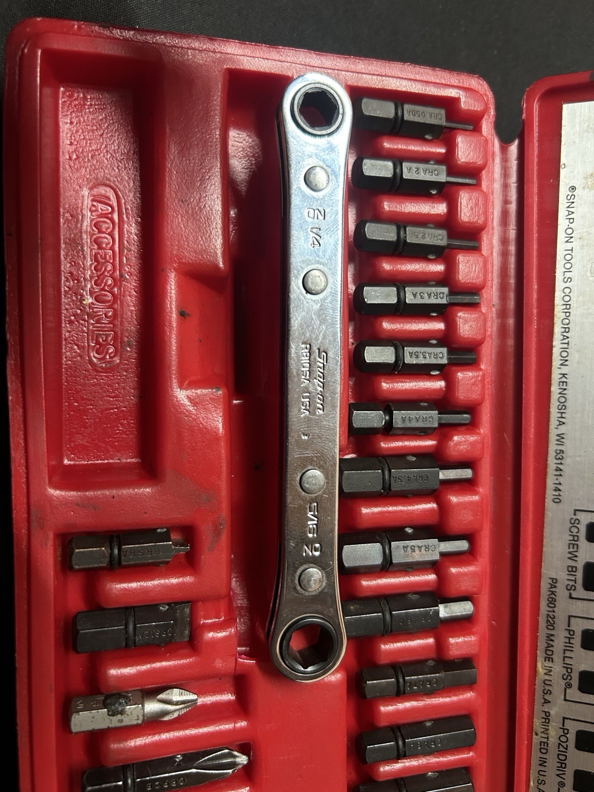 Snap On Offset Driver Set Ratchet & Bit Set CRA180PB